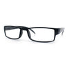 SA106 Black Narrow Rectangular Spring Hinge Plastic Clear Lens Eye Glasses
