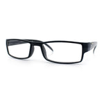 SA106 Black Narrow Rectangular Spring Hinge Plastic Clear Lens Eye Glasses
