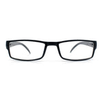 SA106 Black Narrow Rectangular Spring Hinge Plastic Clear Lens Eye Glasses
