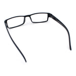 SA106 Black Narrow Rectangular Spring Hinge Plastic Clear Lens Eye Glasses