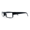 SA106 Black Narrow Rectangular Spring Hinge Plastic Clear Lens Eye Glasses