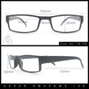 SA106 Black Narrow Rectangular Spring Hinge Plastic Clear Lens Eye Glasses