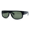 SA106 Mens Tempered Glass Lens 90s Mad Dog Flat Top Gangster Plastic Sunglasses Black - Green