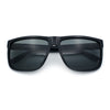 SA106 Temper Glass Shatterpoof Lens Oversize Thin Plastic Horned Sunglasses