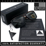 SA106 Temper Glass Shatterpoof Lens Oversize Thin Plastic Horned Sunglasses