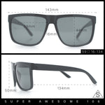 SA106 Temper Glass Shatterpoof Lens Oversize Thin Plastic Horned Sunglasses