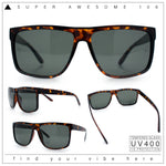 SA106 Temper Glass Shatterpoof Lens Oversize Thin Plastic Horned Sunglasses
