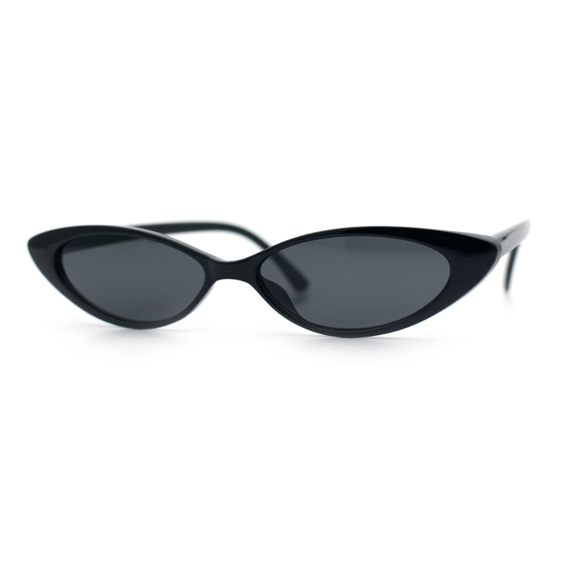 Womens Classy Think Plastic Narrow Rectangle Cat Eye Mod Fashion Sunglasses