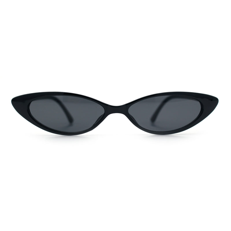 Womens Classy Think Plastic Narrow Rectangle Cat Eye Mod Fashion Sunglasses