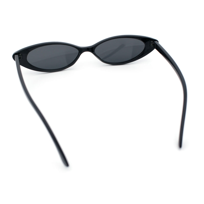 Womens Classy Think Plastic Narrow Rectangle Cat Eye Mod Fashion Sunglasses