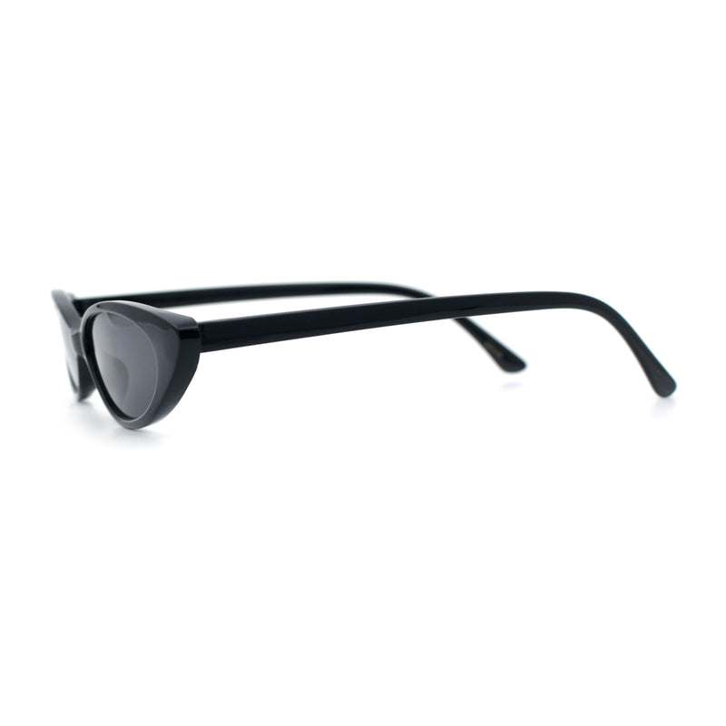 Womens Classy Think Plastic Narrow Rectangle Cat Eye Mod Fashion Sunglasses