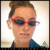 Womens Classy Think Plastic Narrow Rectangle Cat Eye Mod Fashion Sunglasses