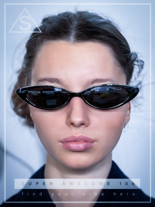 Womens Classy Think Plastic Narrow Rectangle Cat Eye Mod Fashion Sunglasses
