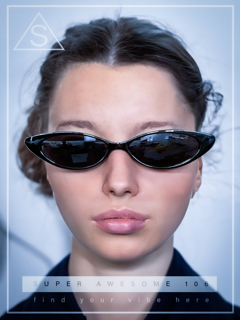 Womens Classy Think Plastic Narrow Rectangle Cat Eye Mod Fashion Sunglasses
