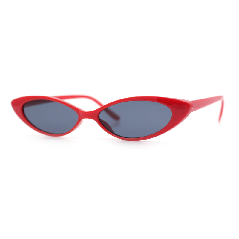 Womens Classy Think Plastic Narrow Rectangle Cat Eye Mod Fashion Sunglasses