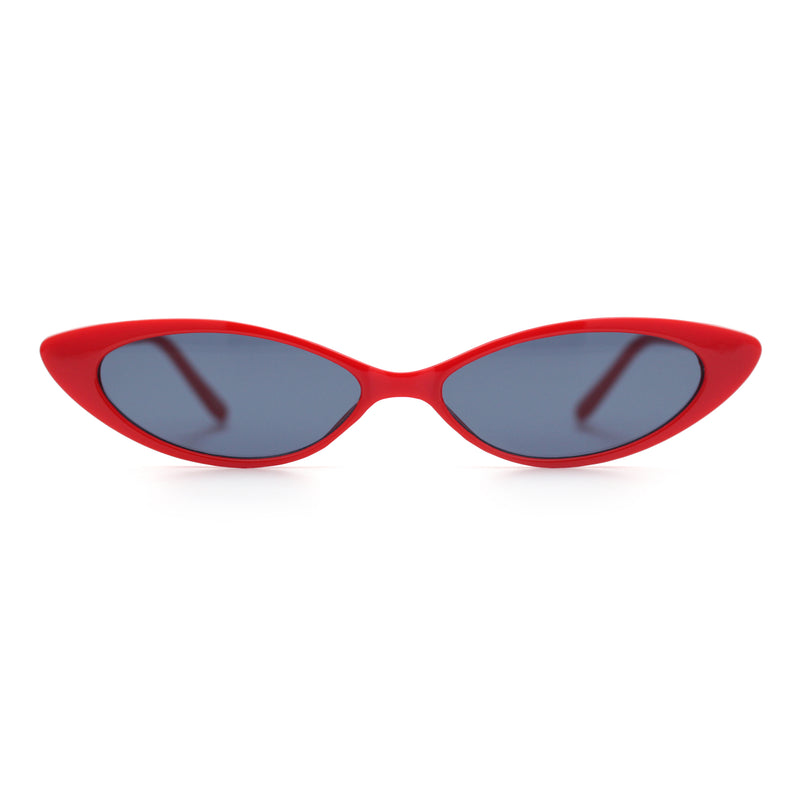 Womens Classy Think Plastic Narrow Rectangle Cat Eye Mod Fashion Sunglasses