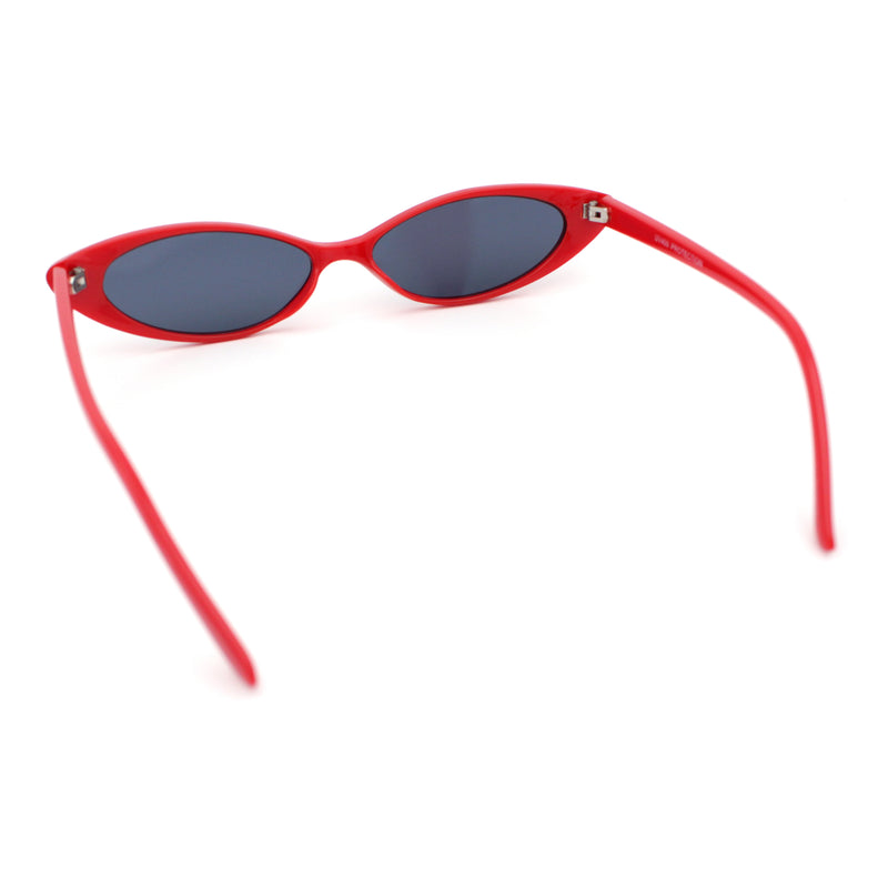 Womens Classy Think Plastic Narrow Rectangle Cat Eye Mod Fashion Sunglasses