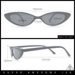 Womens Classy Think Plastic Narrow Rectangle Cat Eye Mod Fashion Sunglasses