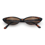 Womens Classy Think Plastic Narrow Rectangle Cat Eye Mod Fashion Sunglasses