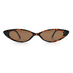 Womens Classy Think Plastic Narrow Rectangle Cat Eye Mod Fashion Sunglasses