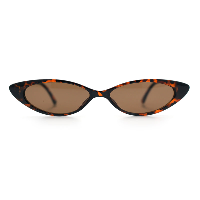 Womens Classy Think Plastic Narrow Rectangle Cat Eye Mod Fashion Sunglasses