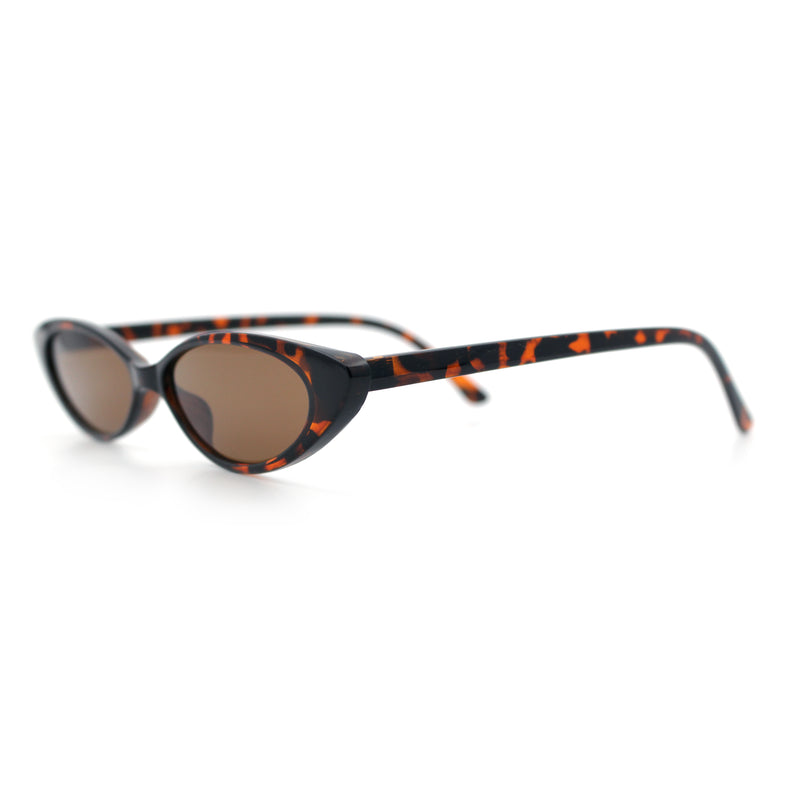 Womens Classy Think Plastic Narrow Rectangle Cat Eye Mod Fashion Sunglasses