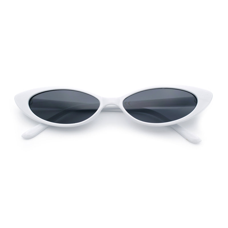 Womens Classy Think Plastic Narrow Rectangle Cat Eye Mod Fashion Sunglasses