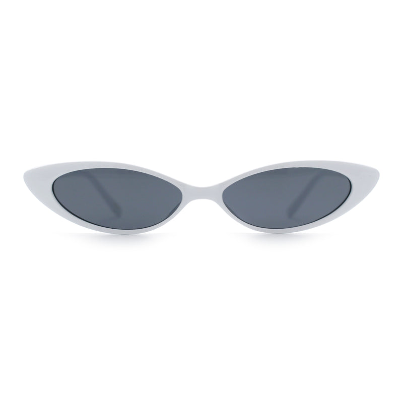 Womens Classy Think Plastic Narrow Rectangle Cat Eye Mod Fashion Sunglasses