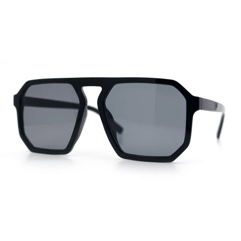 Mens Octagon Geometric Plastic Racer Mob Pilots Sunglasses