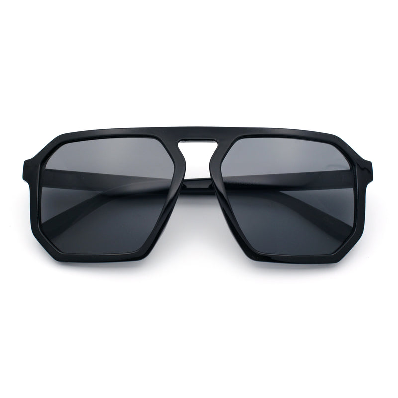 Mens Octagon Geometric Plastic Racer Mob Pilots Sunglasses
