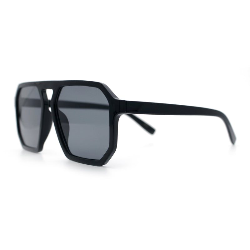 Mens Octagon Geometric Plastic Racer Mob Pilots Sunglasses