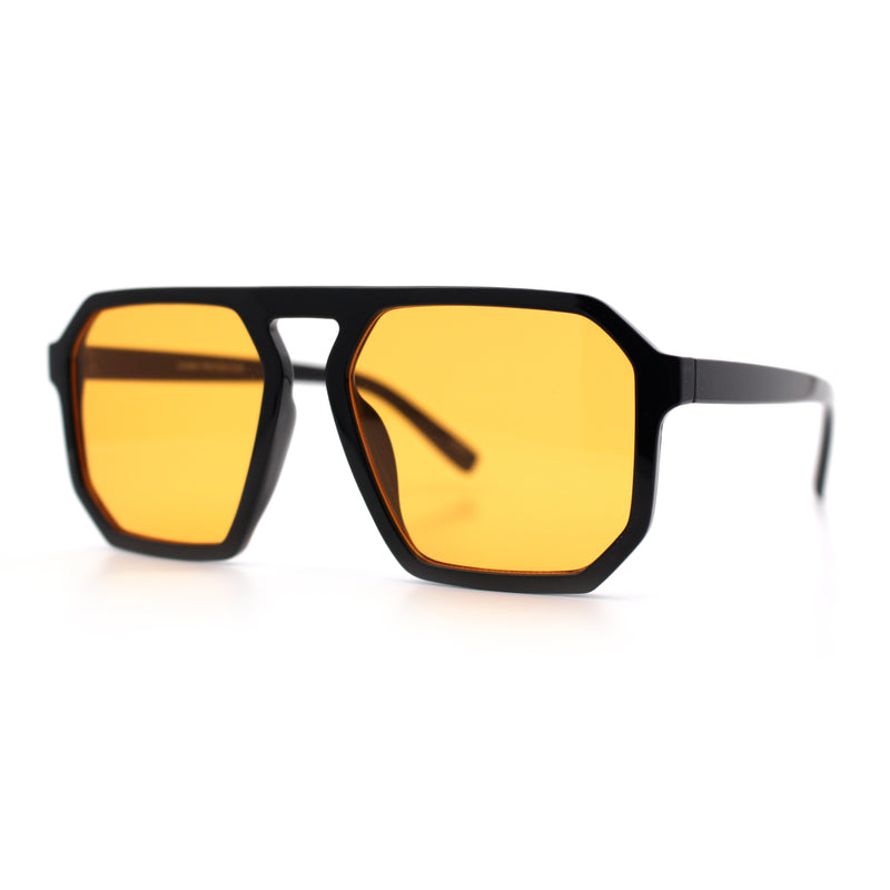 Mens Octagon Geometric Plastic Racer Mob Pilots Sunglasses