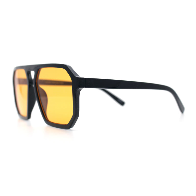 Mens Octagon Geometric Plastic Racer Mob Pilots Sunglasses