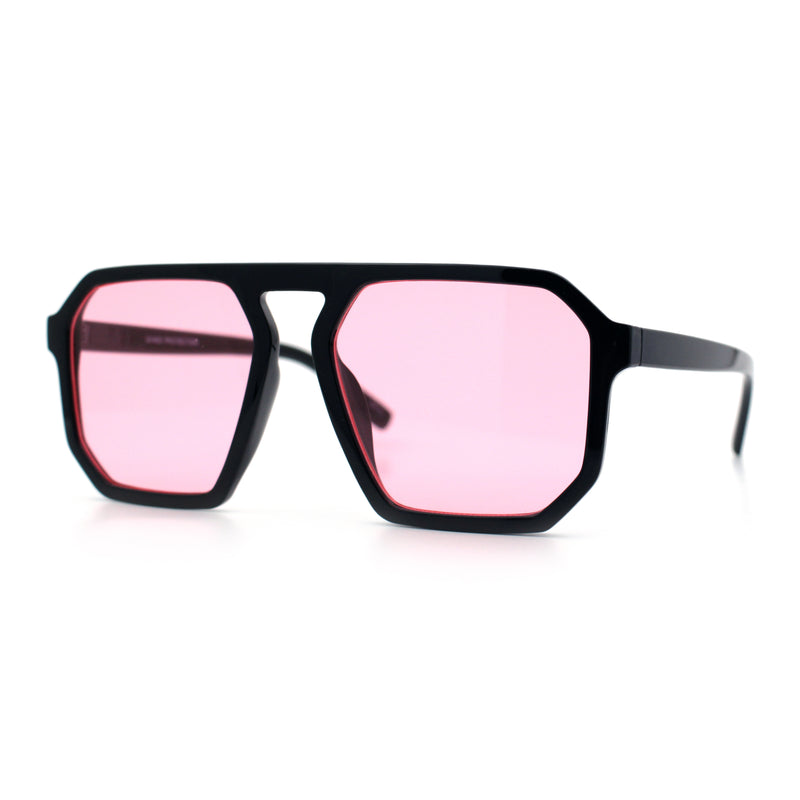 Mens Octagon Geometric Plastic Racer Mob Pilots Sunglasses