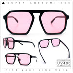 Mens Octagon Geometric Plastic Racer Mob Pilots Sunglasses