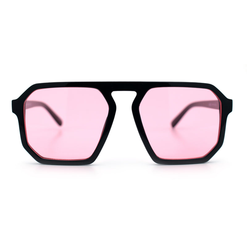 Mens Octagon Geometric Plastic Racer Mob Pilots Sunglasses
