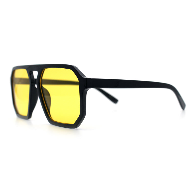 Mens Octagon Geometric Plastic Racer Mob Pilots Sunglasses