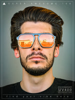 Mens Octagon Geometric Plastic Racer Mob Pilots Sunglasses