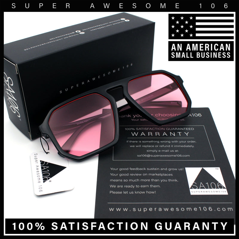 Mens Octagon Geometric Plastic Racer Mob Pilots Sunglasses