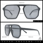 Mens Octagon Geometric Plastic Racer Mob Pilots Sunglasses