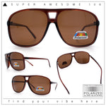 Polarized Oversize Large Thin Plastic Racer Mens Sport Aviator Sunglasses