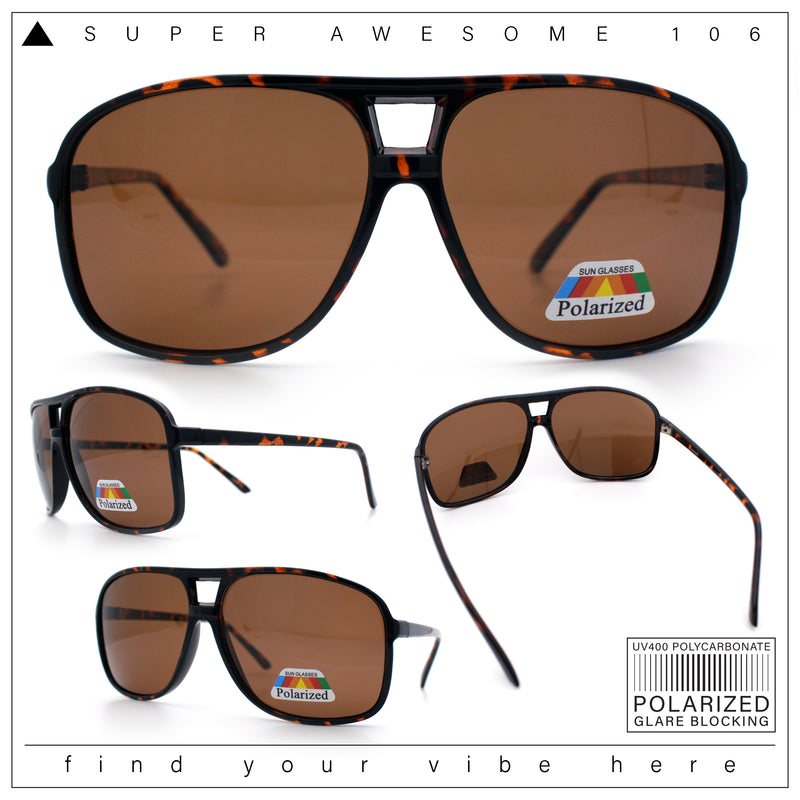 Polarized Oversize Large Thin Plastic Racer Mens Sport Aviator Sunglasses