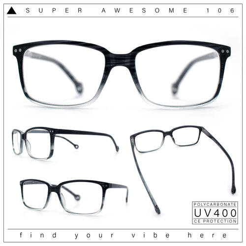 Stylish Classic Thin Plastic Rectangular Horn Rim Reading Glasses