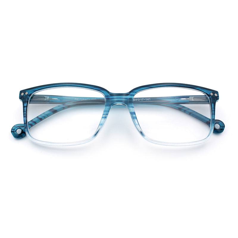 Stylish Classic Thin Plastic Rectangular Horn Rim Reading Glasses