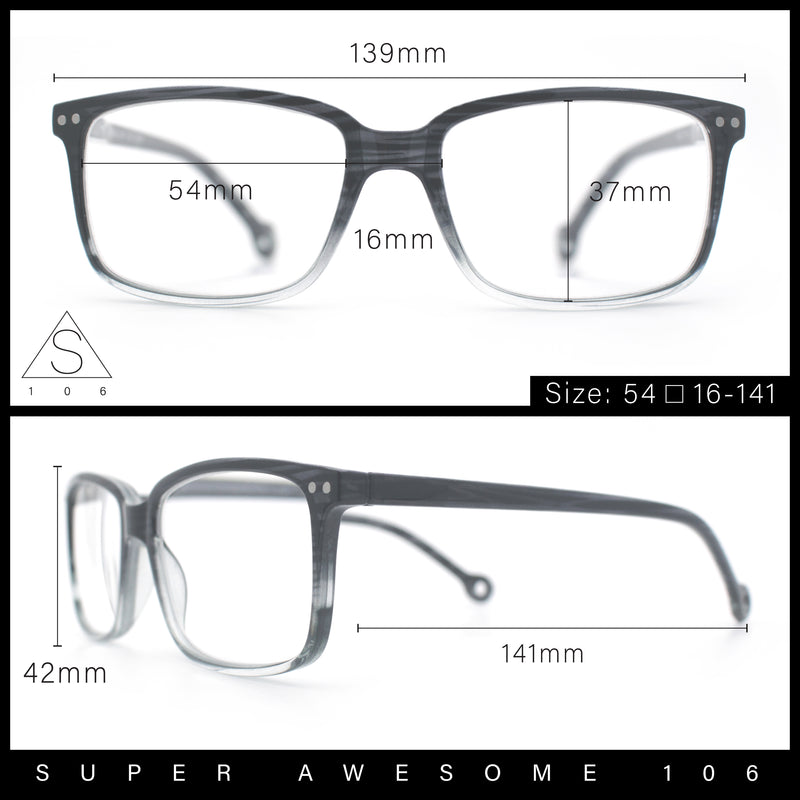 Stylish Classic Thin Plastic Rectangular Horn Rim Reading Glasses