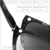 Cateye Magnetic Clip On Polarized Sunglasses On Bifocal Reading Glasses