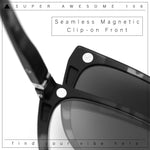 Cateye Magnetic Clip On Polarized Sunglasses On Bifocal Reading Glasses