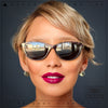Cateye Magnetic Clip On Polarized Sunglasses On Bifocal Reading Glasses
