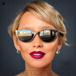 Cateye Magnetic Clip On Polarized Sunglasses On Bifocal Reading Glasses