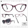Cateye Magnetic Clip On Polarized Sunglasses On Bifocal Reading Glasses